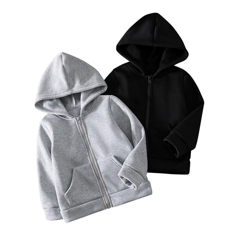 Dječja majica Cross-Border od flisa s dugim rukavima, dvostrukim džepom, patentnim zatvaračem i kapuljačom, kombinacija jakne i 2 dijela