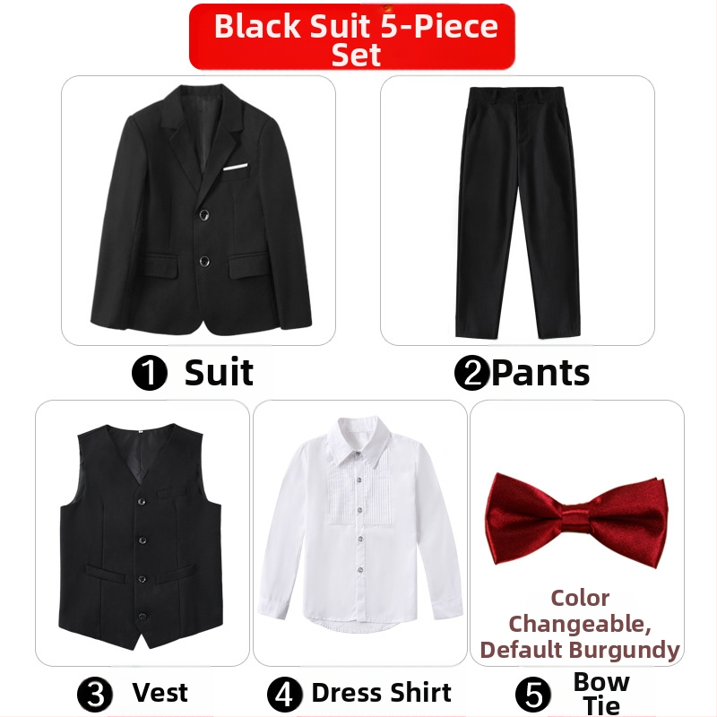 Costum pentru copii, costum de pian cu flori, rochie de spectacol pentru băieți mari, haină britanică, costum de băiat