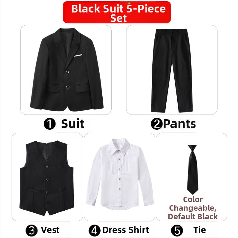 Costum pentru copii, costum de pian cu flori, rochie de spectacol pentru băieți mari, haină britanică, costum de băiat