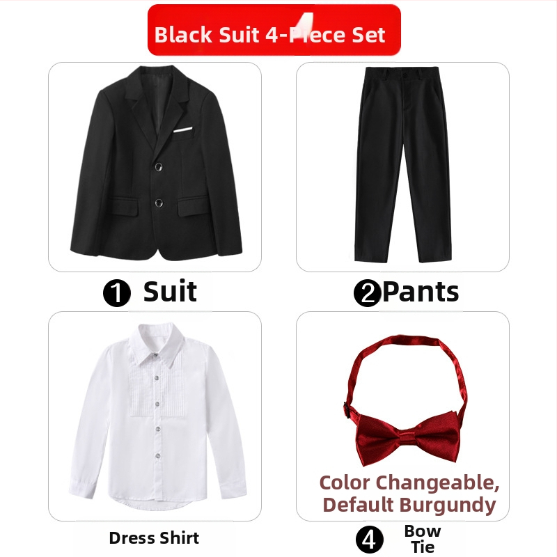 Costum pentru copii, costum de pian cu flori, rochie de spectacol pentru băieți mari, haină britanică, costum de băiat