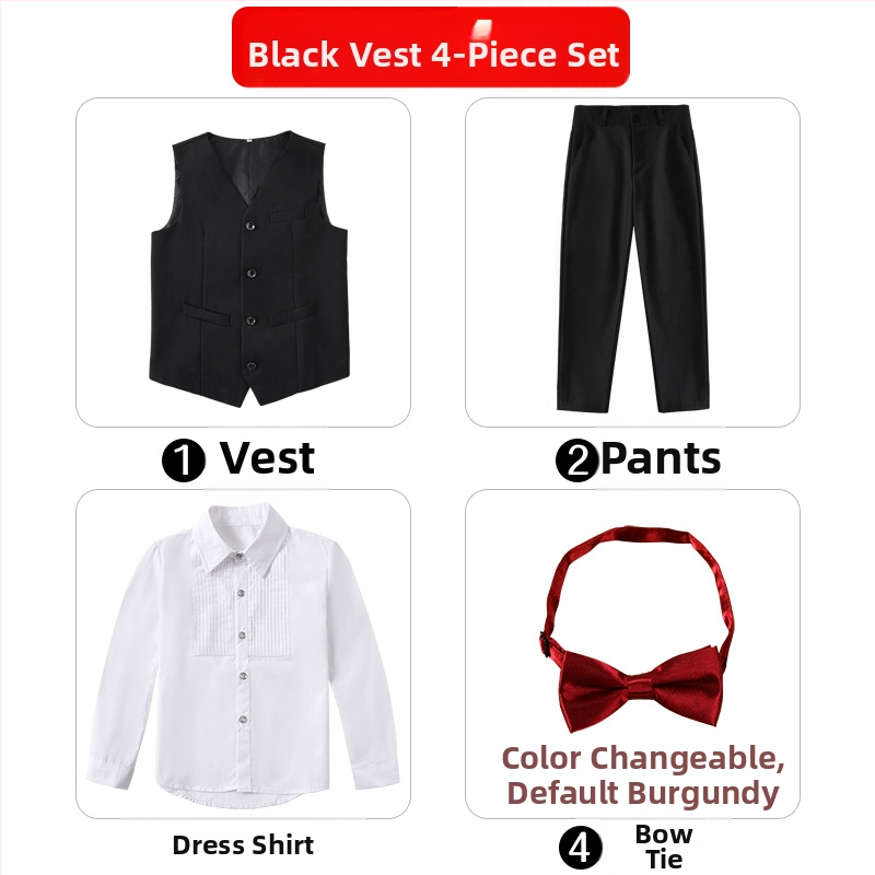 Costum pentru copii, costum de pian cu flori, rochie de spectacol pentru băieți mari, haină britanică, costum de băiat