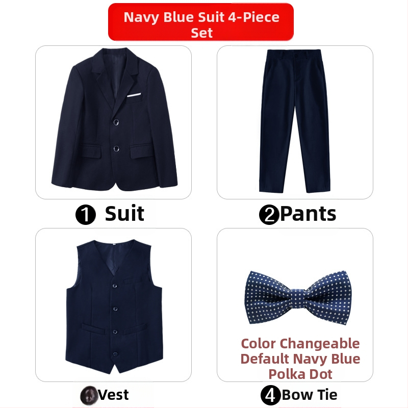 Costum pentru copii, costum de pian cu flori, rochie de spectacol pentru băieți mari, haină britanică, costum de băiat