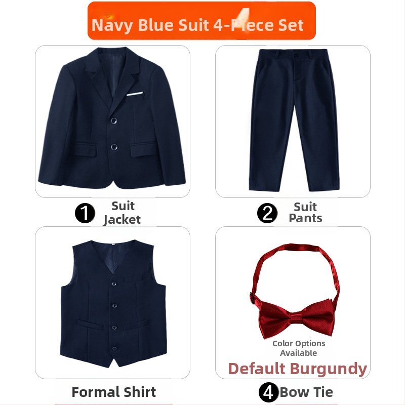 Costum pentru copii, costum de pian cu flori, rochie de spectacol pentru băieți mari, haină britanică, costum de băiat