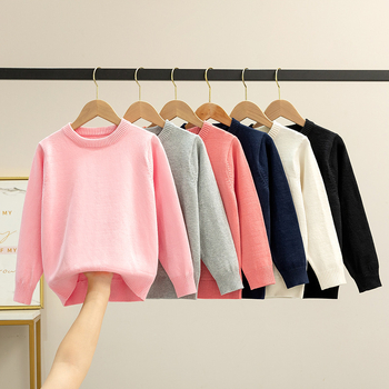 Uus laste kampsun sügisene Briti tüdrukute kampsun poiste kampsun keskmise ja suure suurusega laste soe ümara kaelusega alläärega särk hulgimüügist