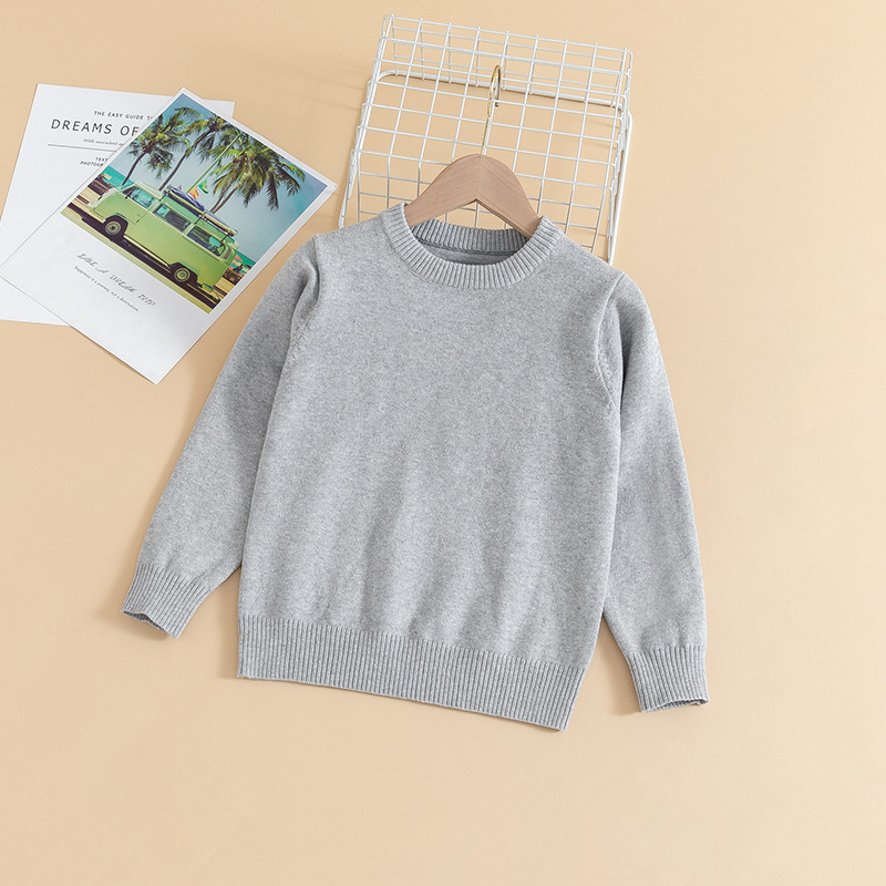 Uus laste kampsun sügisene Briti tüdrukute kampsun poiste kampsun keskmise ja suure suurusega laste soe ümara kaelusega alläärega särk hulgimüügist