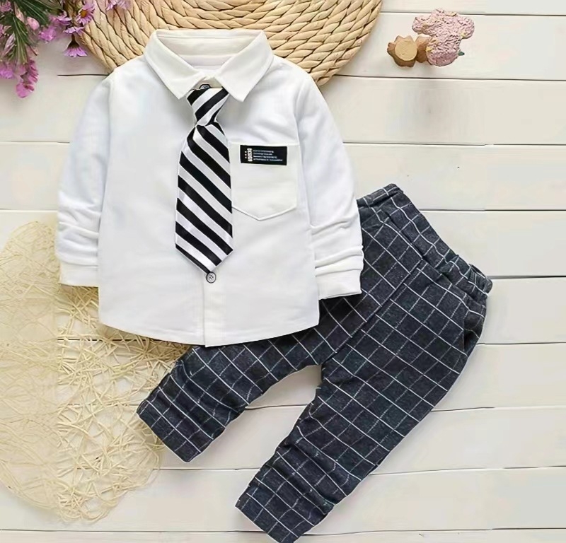 O generație de costume pentru copii, costum de toamnă pentru comerț exterior, costum de băieți, desene animate, pulover coreean, set din două piese