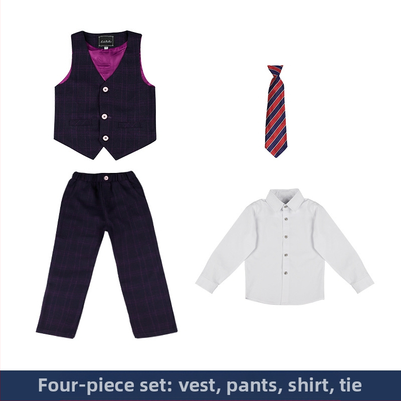 Jesenski i zimski set haljina za dječake 2022., lijepi karirani dječji set malih dimenzija, stilska haljina za bebe za jednu godinu