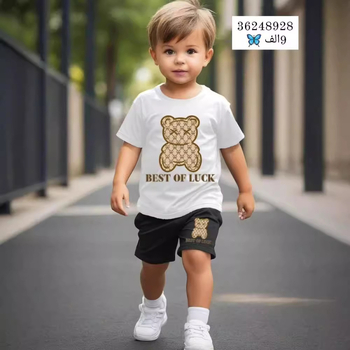 Καλοκαιρινό Cross Border Amazon AliExpress 2024 με σχέδια για αγόρια και κορίτσια, κοντομάνικο μπλουζάκι, γιλέκο, σορτς