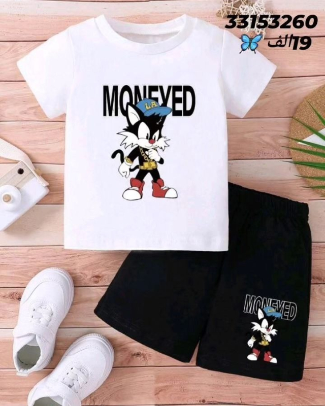 Tricou cu mânecă scurtă și imprimeu cu desene animate pentru băieți și fete, vară 2024, vestă și pantaloni scurți, costum transfrontalier Amazon AliExpress