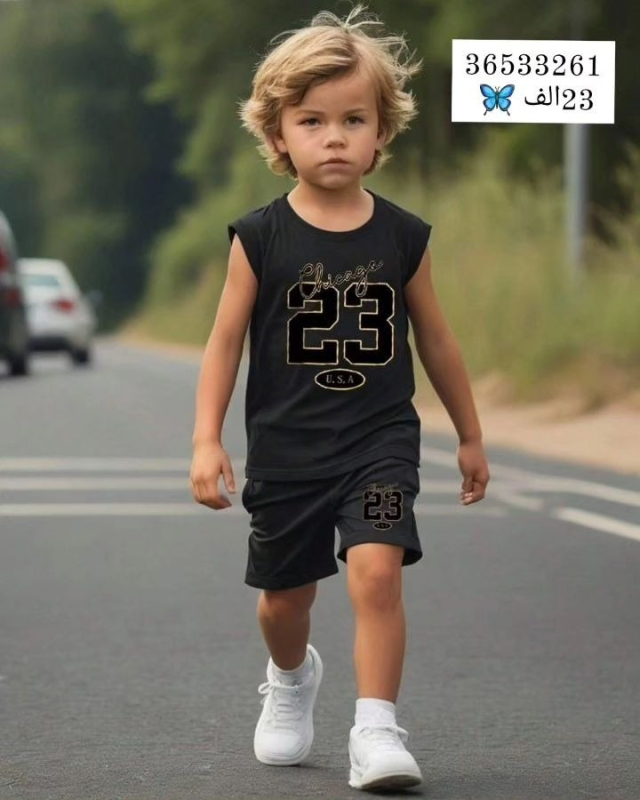 Tricou cu mânecă scurtă și imprimeu cu desene animate pentru băieți și fete, vară 2024, vestă și pantaloni scurți, costum transfrontalier Amazon AliExpress