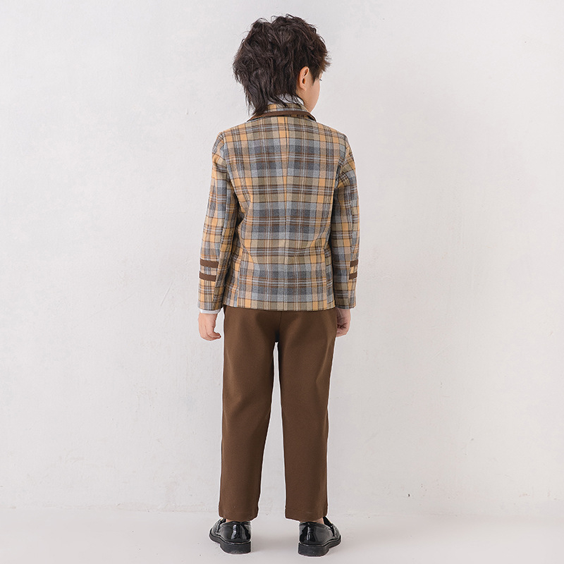 Pradinės mokyklos mokinių pavasario ir rudens klasės drabužiai britų koledžo stiliaus mokyklinė uniforma darželio sodo drabužiai vaikams languotas kostiumas sijonas kostiumas