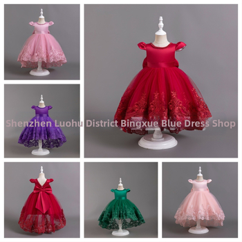 Rochie de seară Amazon pentru fete, cu imprimeu din dantelă și plasă, cu burete, pentru petreceri de ziua de naștere, rochie pentru bebeluși de un an