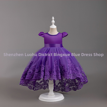 Rochie de seară Amazon pentru fete, cu imprimeu din dantelă și plasă, cu burete, pentru petreceri de ziua de naștere, rochie pentru bebeluși de un an