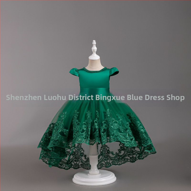 Rochie de seară Amazon pentru fete, cu imprimeu din dantelă și plasă, cu burete, pentru petreceri de ziua de naștere, rochie pentru bebeluși de un an