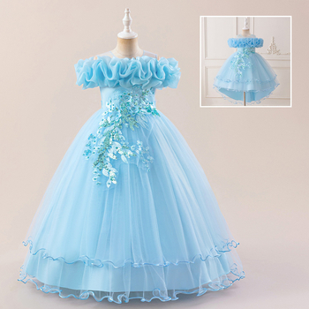 Prekogranična nova duga haljina za djevojčice, haljina za klavir, mrežasta haljina s vezom i perlicama, haljina za rođendan princeze