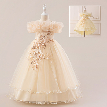 Prekogranična nova duga haljina za djevojčice, haljina za klavir, mrežasta haljina s vezom i perlicama, haljina za rođendan princeze