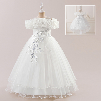 Prekogranična nova duga haljina za djevojčice, haljina za klavir, mrežasta haljina s vezom i perlicama, haljina za rođendan princeze