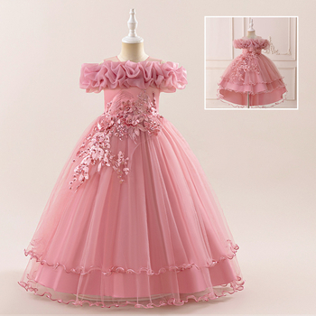 Prekogranična nova duga haljina za djevojčice, haljina za klavir, mrežasta haljina s vezom i perlicama, haljina za rođendan princeze