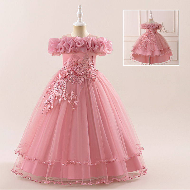 Prekogranična nova duga haljina za djevojčice, haljina za klavir, mrežasta haljina s vezom i perlicama, haljina za rođendan princeze