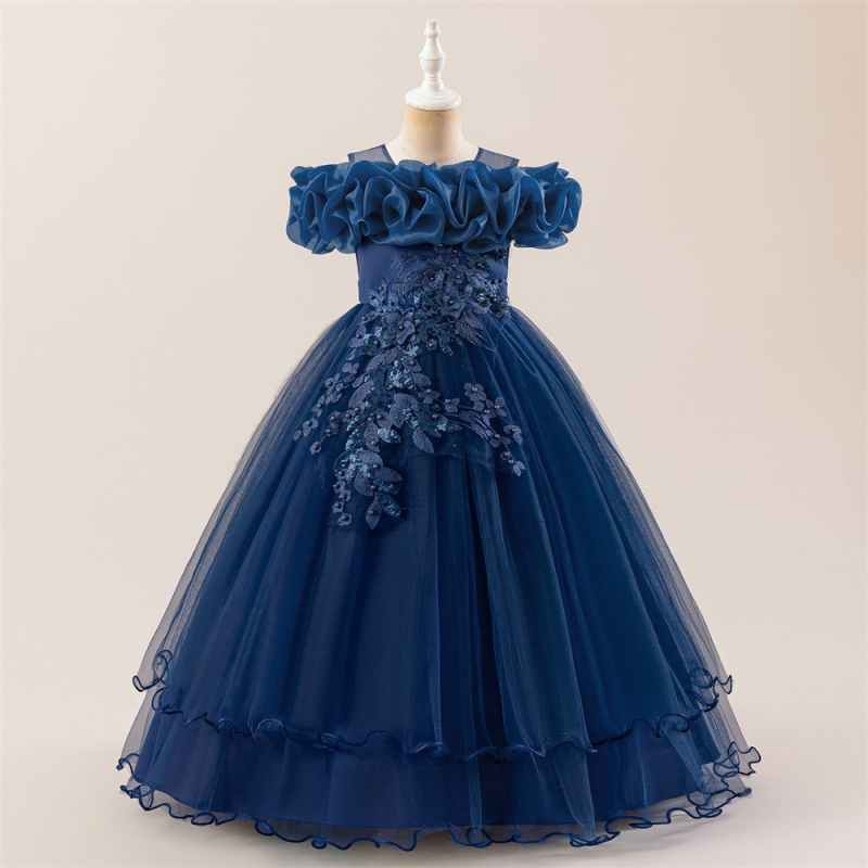 Prekogranična nova duga haljina za djevojčice, haljina za klavir, mrežasta haljina s vezom i perlicama, haljina za rođendan princeze