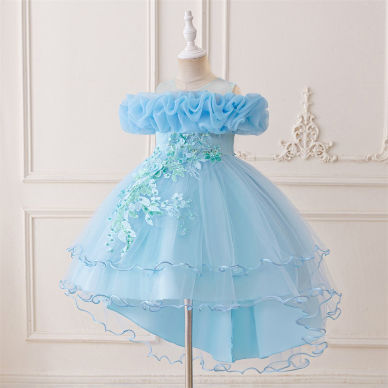 Prekogranična nova duga haljina za djevojčice, haljina za klavir, mrežasta haljina s vezom i perlicama, haljina za rođendan princeze