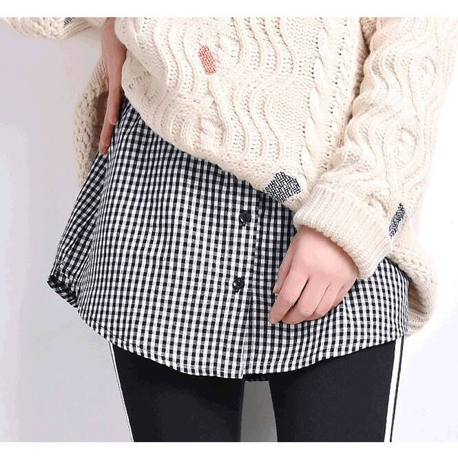 Pulover nou 2024 cu perdea de pârți, fustă de bază pentru femei, asortat, pulover cu tiv fals, fustă mică