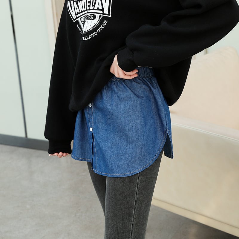 Pulover nou 2024 cu perdea de pârți, fustă de bază pentru femei, asortat, pulover cu tiv fals, fustă mică