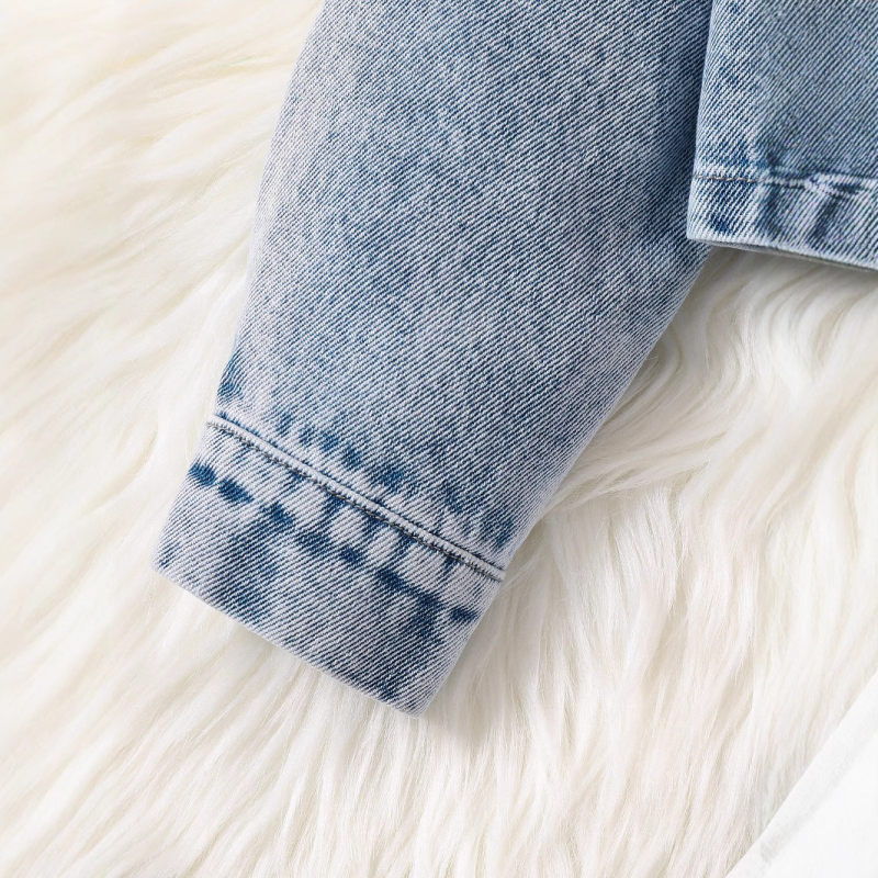 Jachetă Cardigan din Denim cu Fustă Fluture Transfrontalieră pentru Fete, La Modă, Dulce pentru Comerț Exterior, Pachet de Două Piese