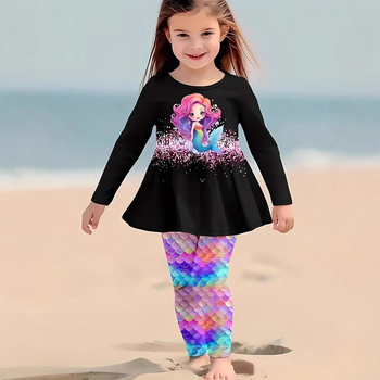 2024. aasta uus piiriülese väliskaubanduse laste crewneck pikkade varrukatega püksid armsa loomaprindiga kaheosaline komplekt