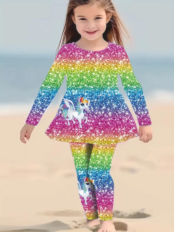 2024. aasta uus piiriülese väliskaubanduse laste crewneck pikkade varrukatega püksid armsa loomaprindiga kaheosaline komplekt