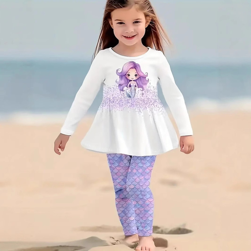 2024. aasta uus piiriülese väliskaubanduse laste crewneck pikkade varrukatega püksid armsa loomaprindiga kaheosaline komplekt