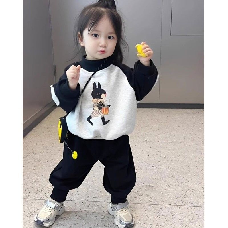 Tüdrukute kevad- ja sügis 2024 uued dressipüksid, poiste dressipüksid, kaheosalised laste õmblusjakid, Korea vabaajarõivad