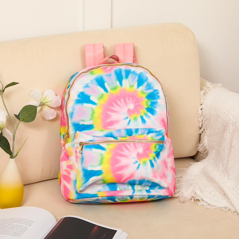 Geantă de școală din nailon transfrontalieră, culoare bomboane, culoare solidă simplă, rucsac de mare capacitate pentru studenți, rucsac de călătorie în aer liber