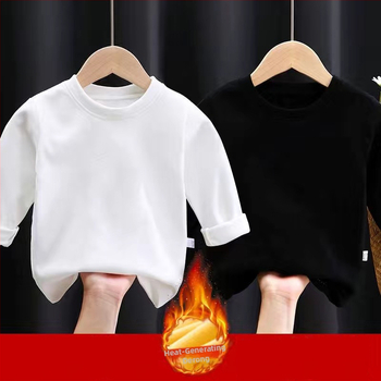 Dječja majica bez rukava, jednobojna, za jesen i zimu, okrugli izrez, dugi rukav, topla majica kratkih rukava za dječake i djevojčice.