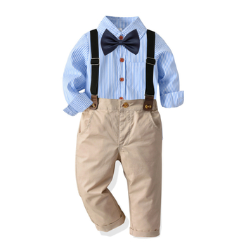 Novo proljetno i jesensko dječje odijelo, dječja košulja dugih rukava s leptir-mašnom u europskom i američkom stilu, muško odijelo s četiri dijela