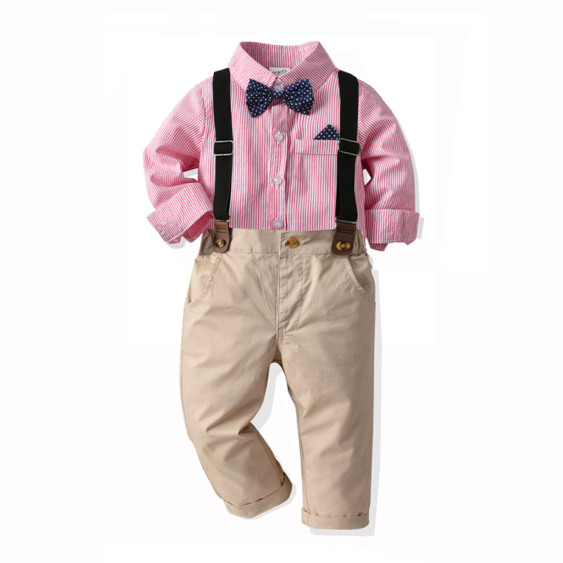 Novo proljetno i jesensko dječje odijelo, dječja košulja dugih rukava s leptir-mašnom u europskom i američkom stilu, muško odijelo s četiri dijela