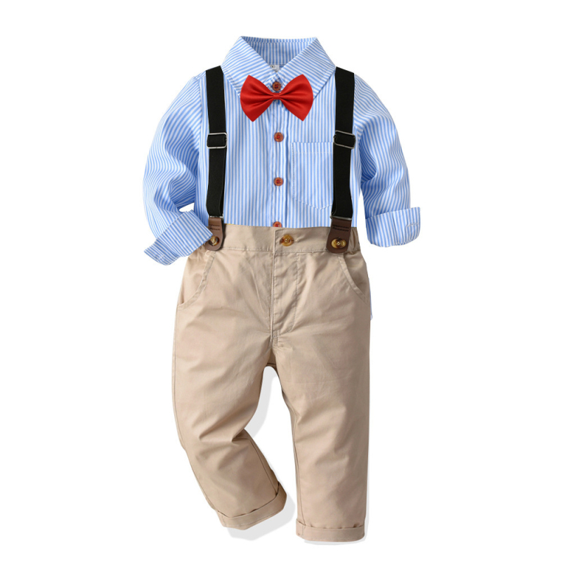 Novo proljetno i jesensko dječje odijelo, dječja košulja dugih rukava s leptir-mašnom u europskom i američkom stilu, muško odijelo s četiri dijela