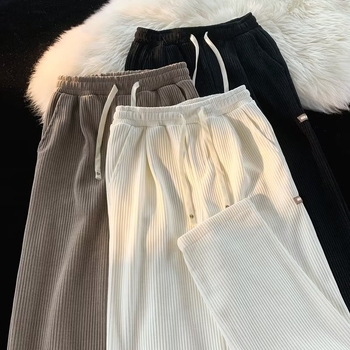 2024 Ανδρικά Παντελόνια Corduroy Label Casual, Χονδρικό, Χαλαρό Παντελόνι με Ίσια Πλευρά για Φθινόπωρο και Χειμώνα