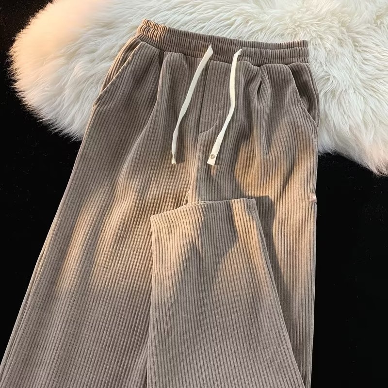 2024 Ανδρικά Παντελόνια Corduroy Label Casual, Χονδρικό, Χαλαρό Παντελόνι με Ίσια Πλευρά για Φθινόπωρο και Χειμώνα