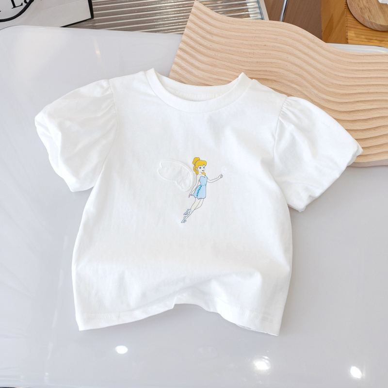 Djevojačka ljetna majica kratkih rukava, nova crtana majica kratkih rukava, djevojačka stilska trodimenzionalna majica s medvjedom, dječja odjeća, dječji slatki top s polurukavima, 3 komada