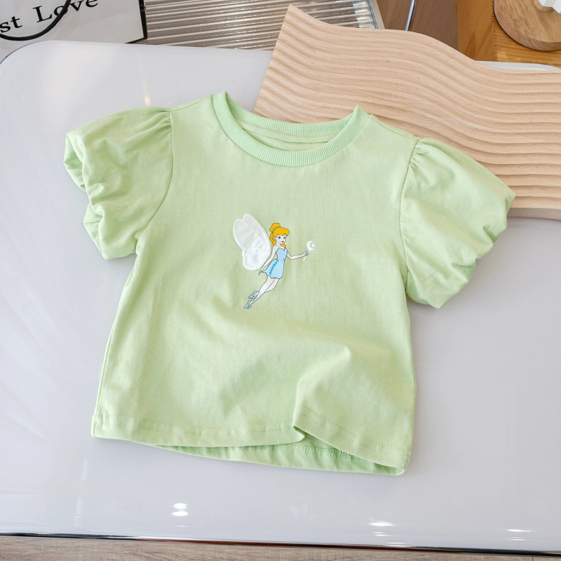 Djevojačka ljetna majica kratkih rukava, nova crtana majica kratkih rukava, djevojačka stilska trodimenzionalna majica s medvjedom, dječja odjeća, dječji slatki top s polurukavima, 3 komada