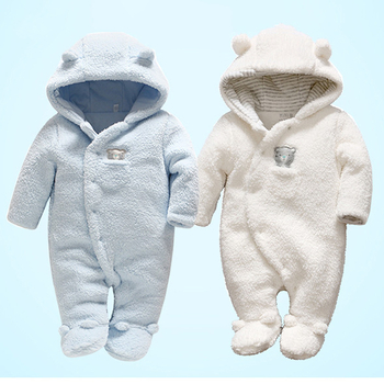 Βρεφική φόρμα με επένδυση από φλις αρνί 0-1 ετών μακριά, ζεστά ρούχα για μωρά με αναρρίχηση, μικροεπιχειρήσεις