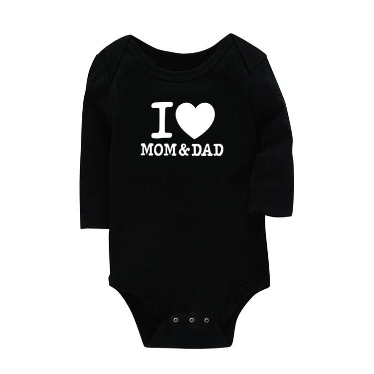 Comerț exterior en-gros ilove mom litere simple englezești haine de alpinism pentru nou-născuți haine triunghiulare dintr-o singură bucată pentru bebeluși geantă de haine pentru pârți