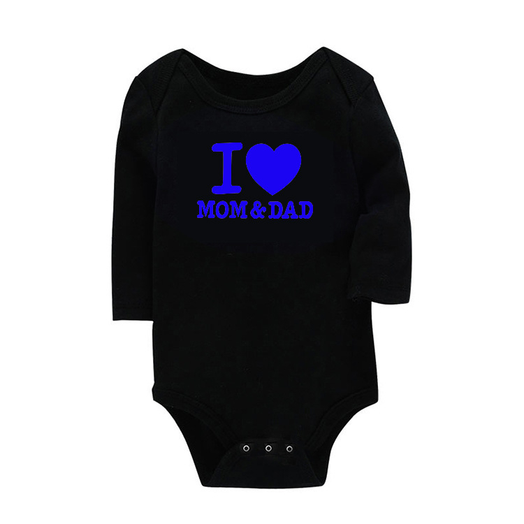 Comerț exterior en-gros ilove mom litere simple englezești haine de alpinism pentru nou-născuți haine triunghiulare dintr-o singură bucată pentru bebeluși geantă de haine pentru pârți