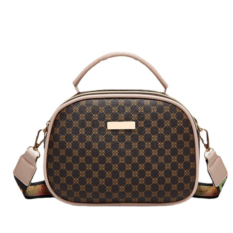 Naiste kott Naiste 2022. aasta uus dekoratiivne silmustega õlakott, kaasaskantav paeltega kaamerakott, ruudukujuline