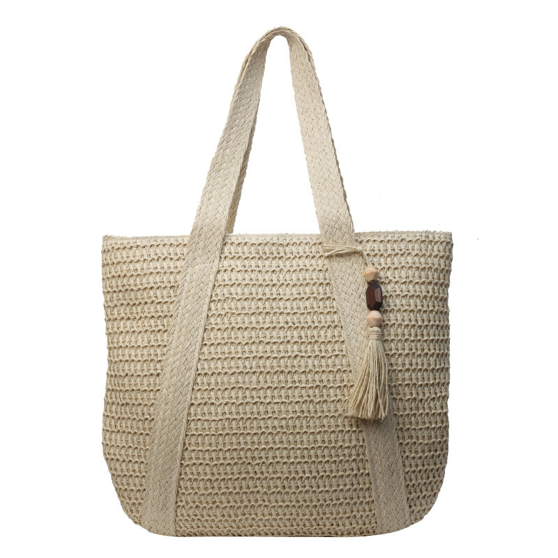Tkana torba za žene velikog kapaciteta, nova ljetna torba za odmor uz more iz 2024., slamnata torba za plažu i svakodnevnu upotrebu