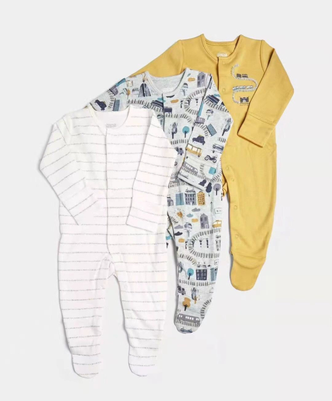 Dropshipping Export Detské oblečenie Jarné a jesenné detské overaly s dlhým rukávom, zakrývajúce nohy, pyžamá pre novorodencov, darčeková krabička 1
