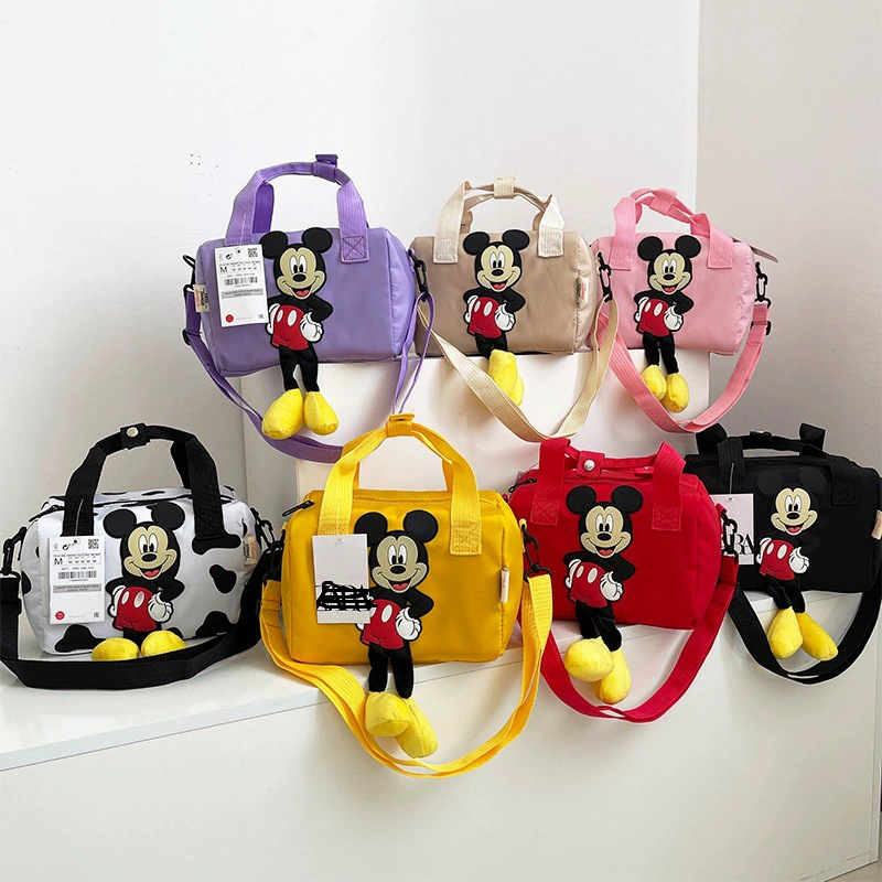 Geantă de umăr pentru copii, model Mickey Mouse, cu model drăguț pentru fete, tip bowling, la modă, tip crossbody