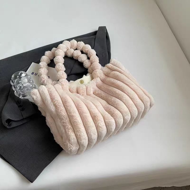 Genți de pluș de înaltă calitate, en-gros, genți de mână la modă pentru navetiști, genți tote din blană, cu un singur umăr, versatile, la subraț, de mare capacitate