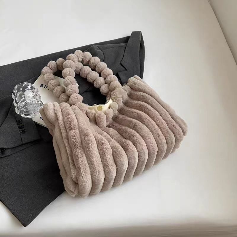 Genți de pluș de înaltă calitate, en-gros, genți de mână la modă pentru navetiști, genți tote din blană, cu un singur umăr, versatile, la subraț, de mare capacitate